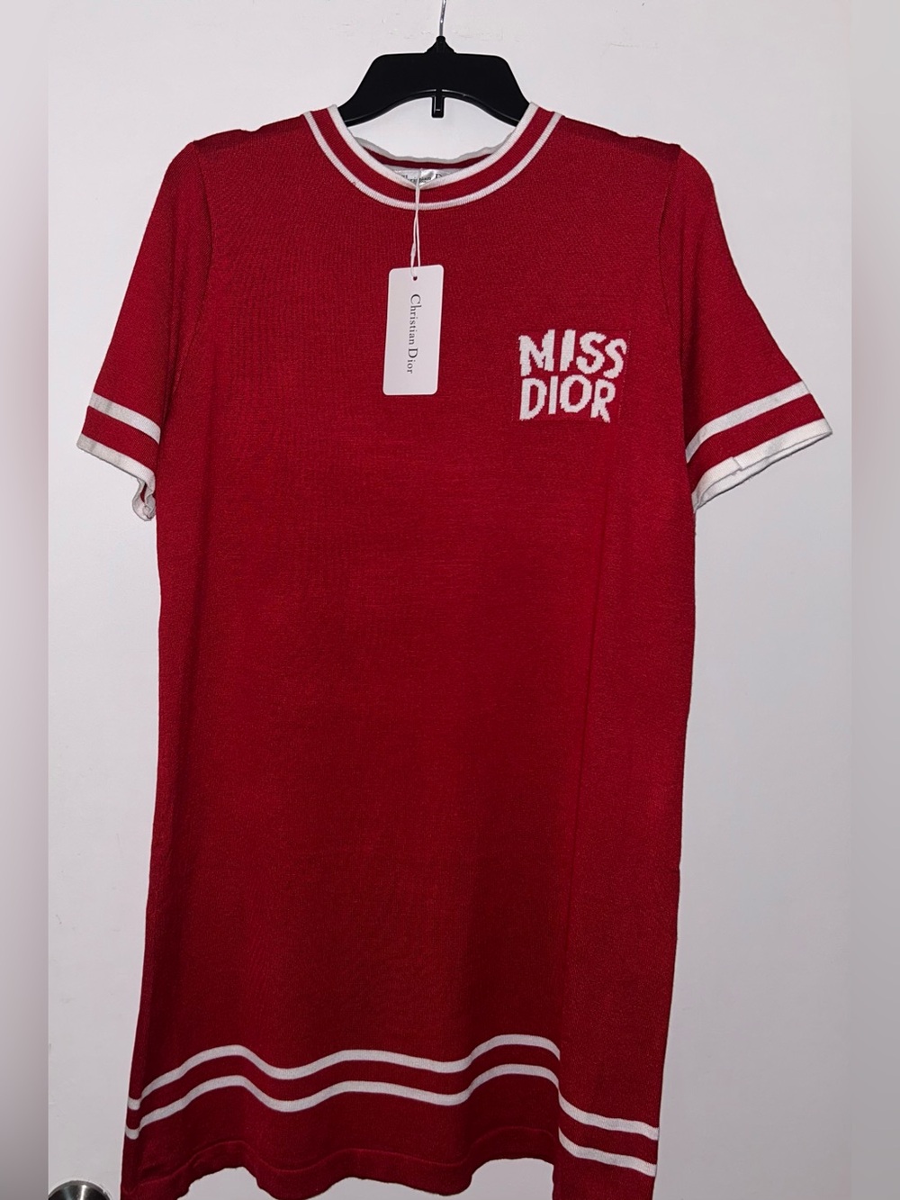 Inspired Dior Red Knit 'MISS DIOR' Logo Tee